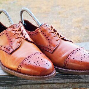 Allen Edmonds 11-D Sanford Mens Leather Captoe Burnished Dress Shoes